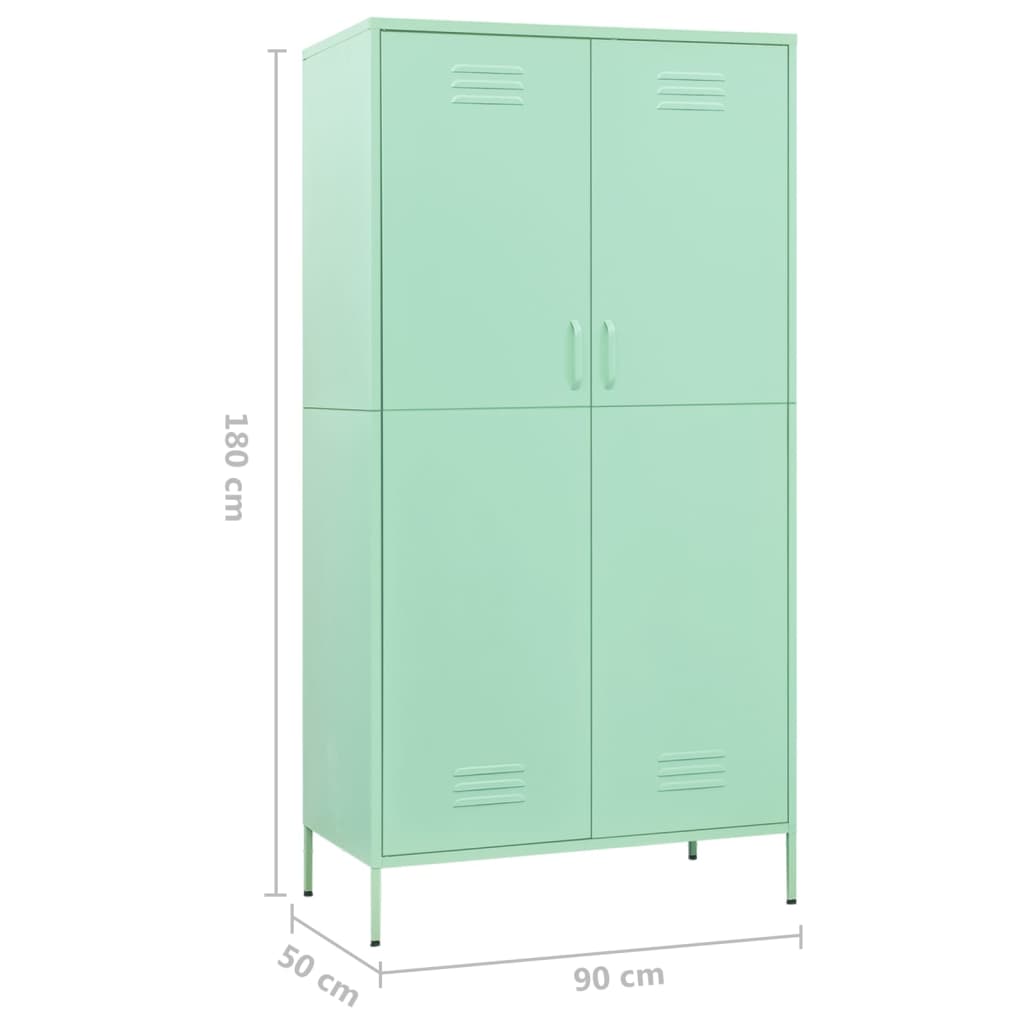 Armadio Menta 90x50x180 cm in Acciaio - homemem39