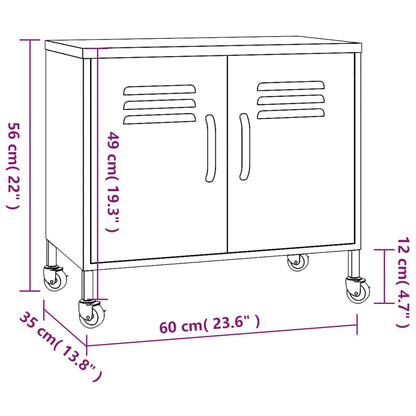 Armadietto Menta 60x35x56 cm in Acciaio - homemem39