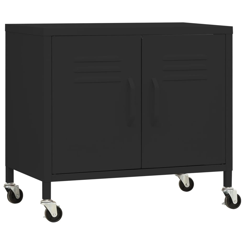 Armadietto Nero 60x35x56 cm in Acciaio - homemem39