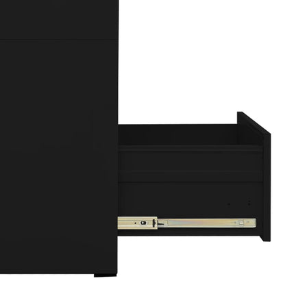 Schedario Nero 46x62x102,5 cm in Acciaio - homemem39