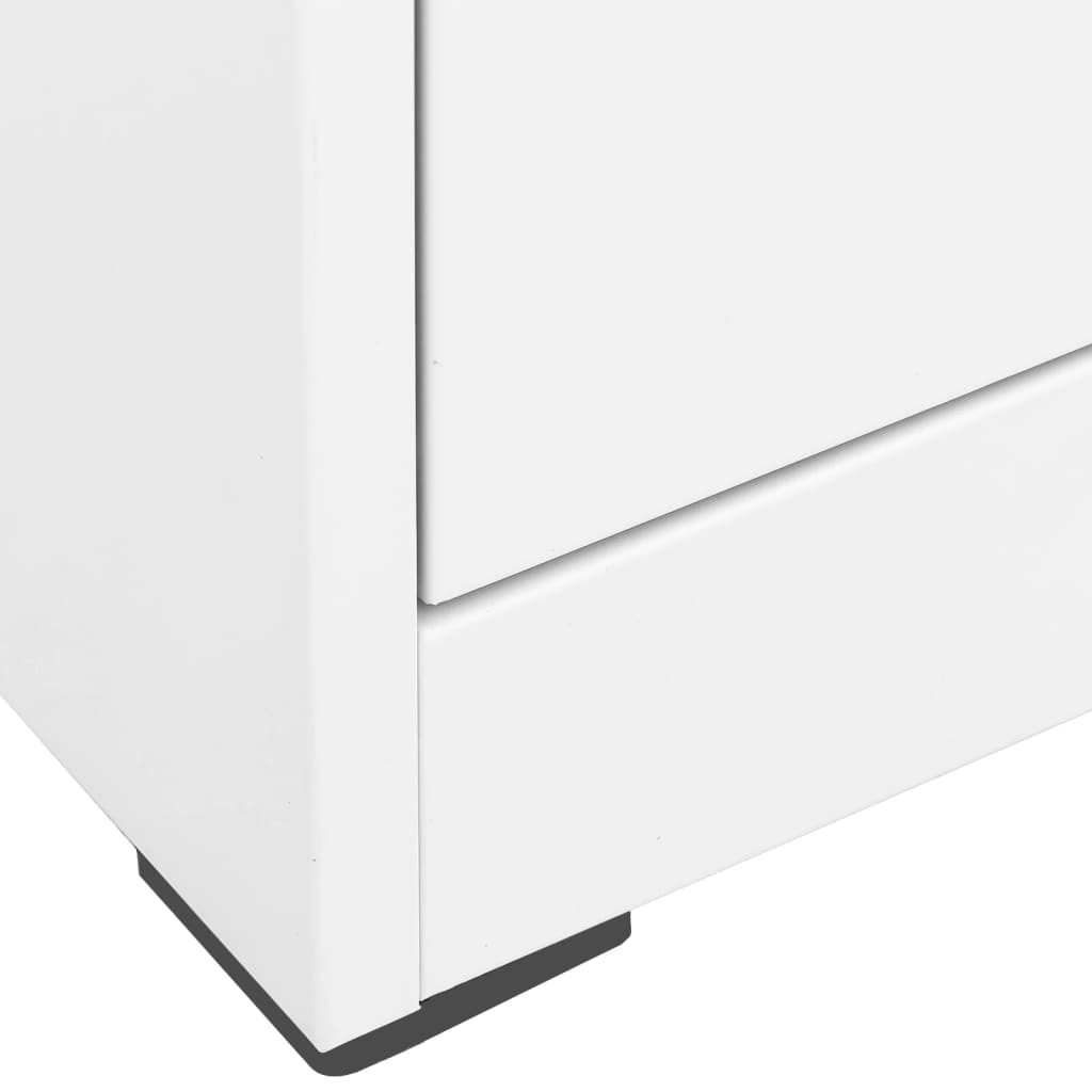 Armadio Classificatore Bianco 46x62x133 cm in Acciaio - homemem39