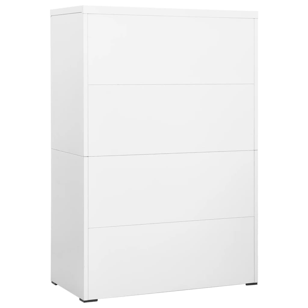 Armadio Classificatore Bianco 90x46x134 cm in Acciaio - homemem39