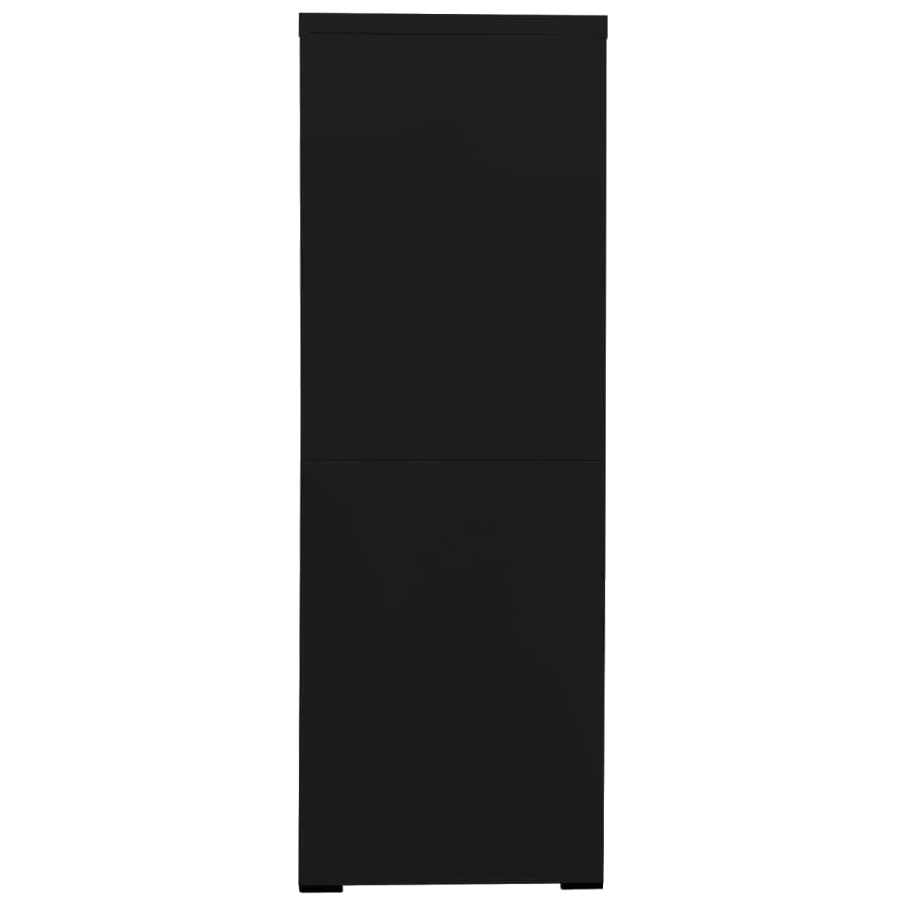 Armadio Classificatore Nero 90x46x164 cm in Acciaio - homemem39