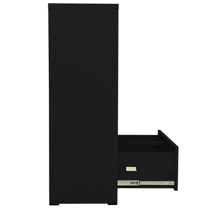 Armadio Classificatore Nero 90x46x164 cm in Acciaio - homemem39