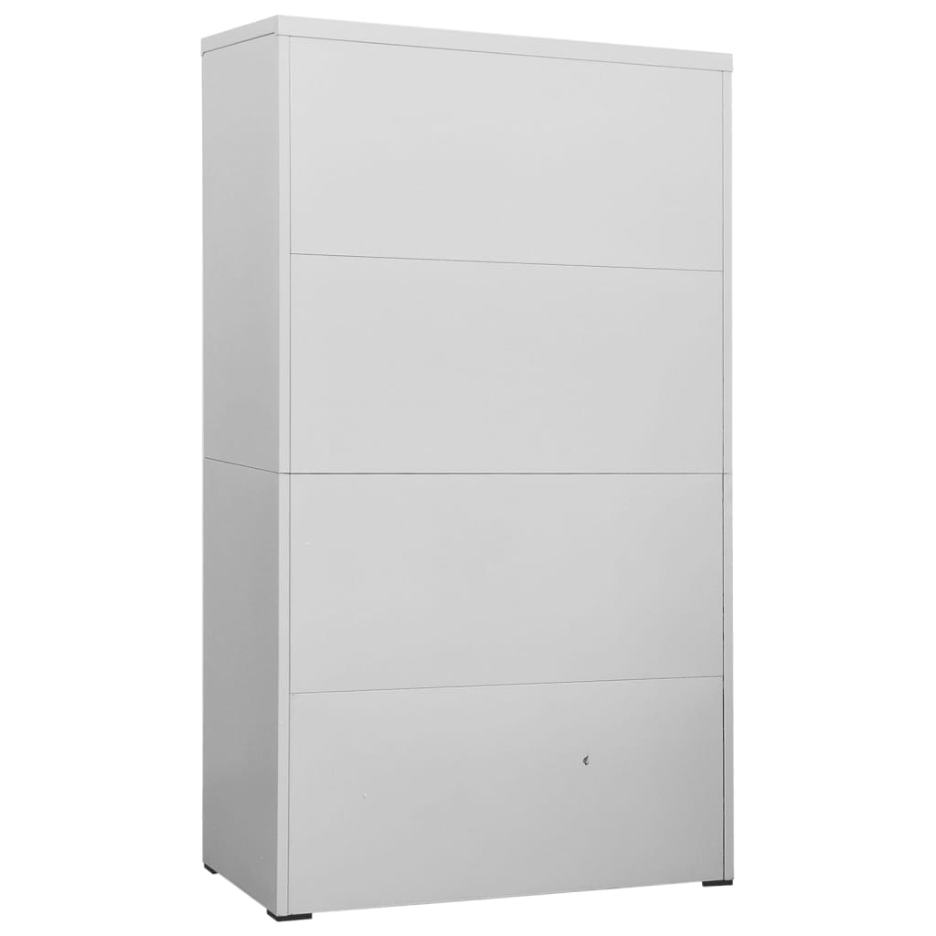 Armadio Classificatore Grigio Chiaro 90x46x164 cm in Acciaio - homemem39