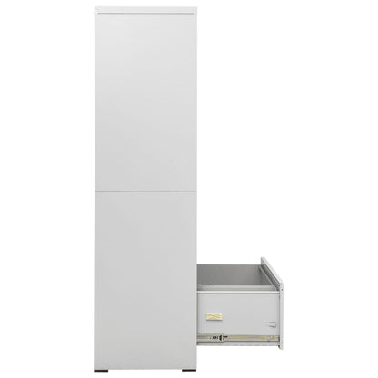 Armadio Classificatore Grigio Chiaro 90x46x164 cm in Acciaio - homemem39