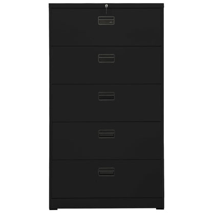 Armadio Classificatore Nero 90x46x164 cm in Acciaio - homemem39