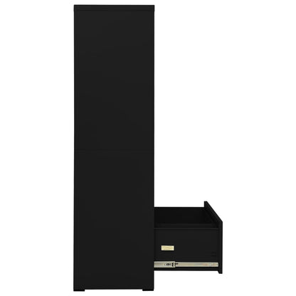 Armadio Classificatore Nero 90x46x164 cm in Acciaio - homemem39