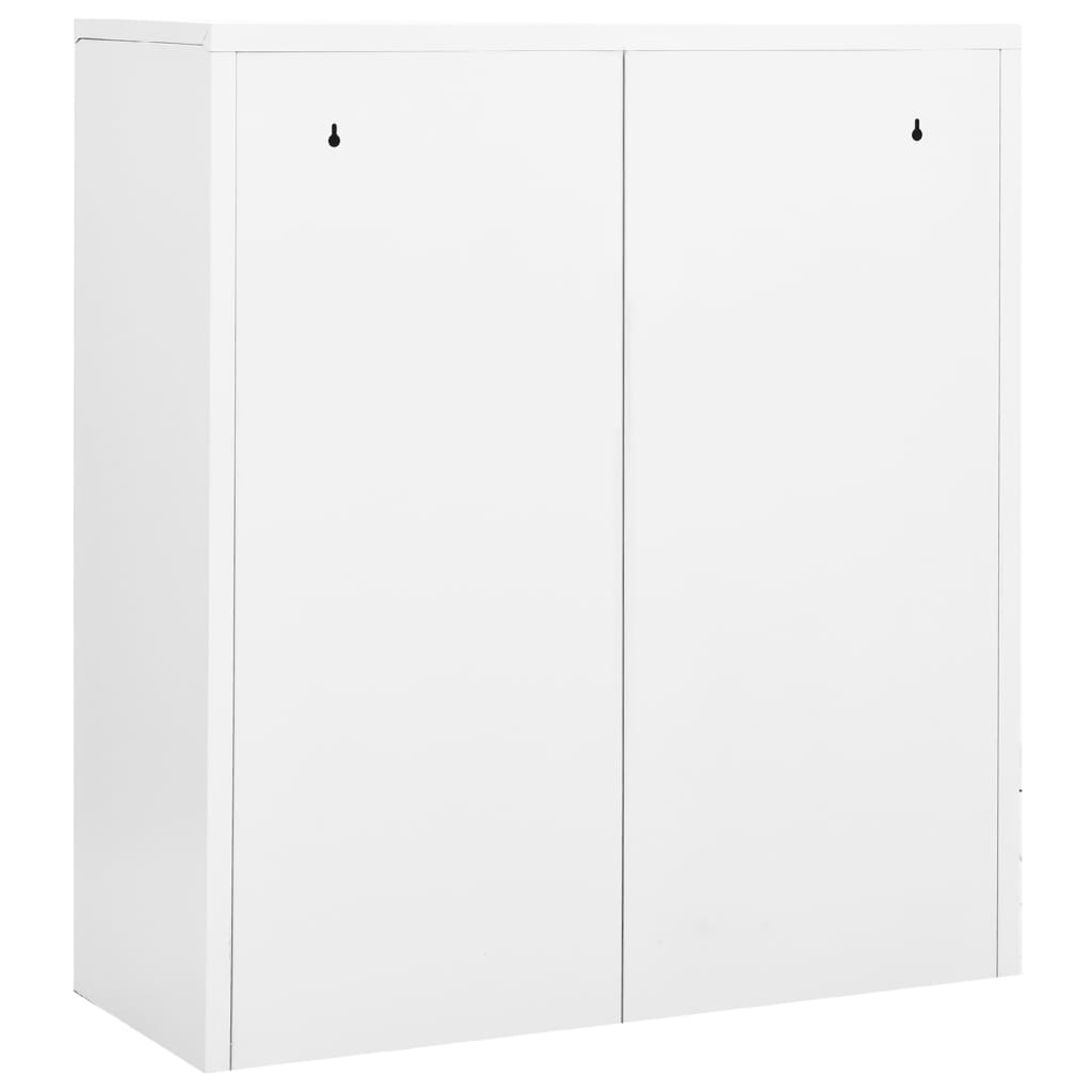 Armadio per Ufficio Bianco 90x40x102 cm in Acciaio - homemem39