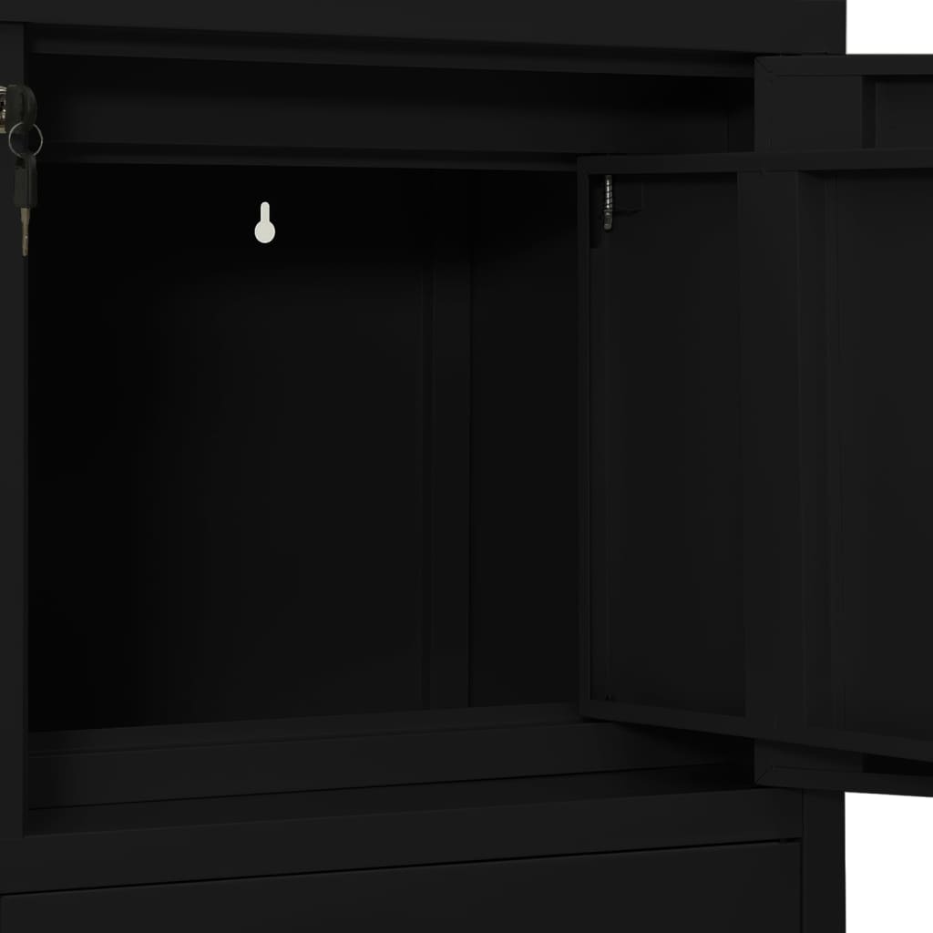 Armadio per Ufficio Nero 90x40x102 cm in Acciaio - homemem39