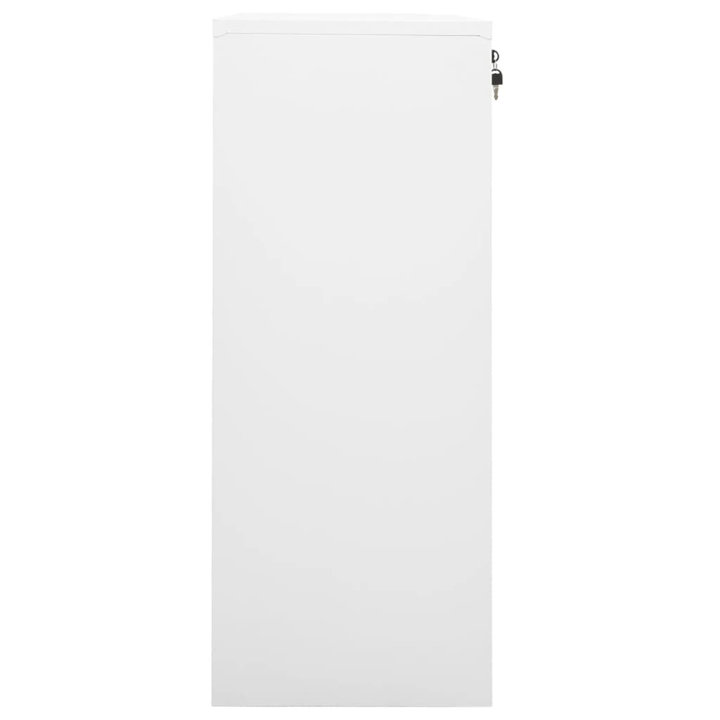 Armadio per Ufficio Bianco 90x40x102 cm in Acciaio - homemem39