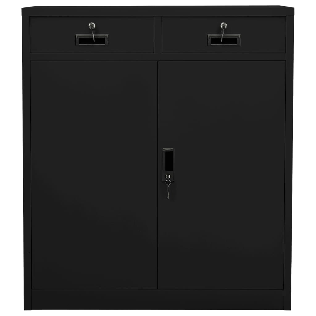 Armadio per Ufficio Nero 90x40x102 cm in Acciaio - homemem39