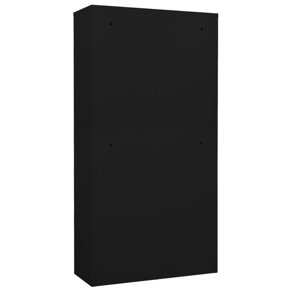 Armadio per Ufficio Nero 90x40x180 cm in Acciaio - homemem39