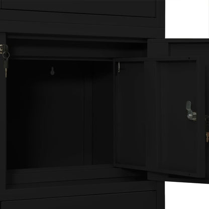 Armadio per Ufficio Nero 90x40x180 cm in Acciaio - homemem39