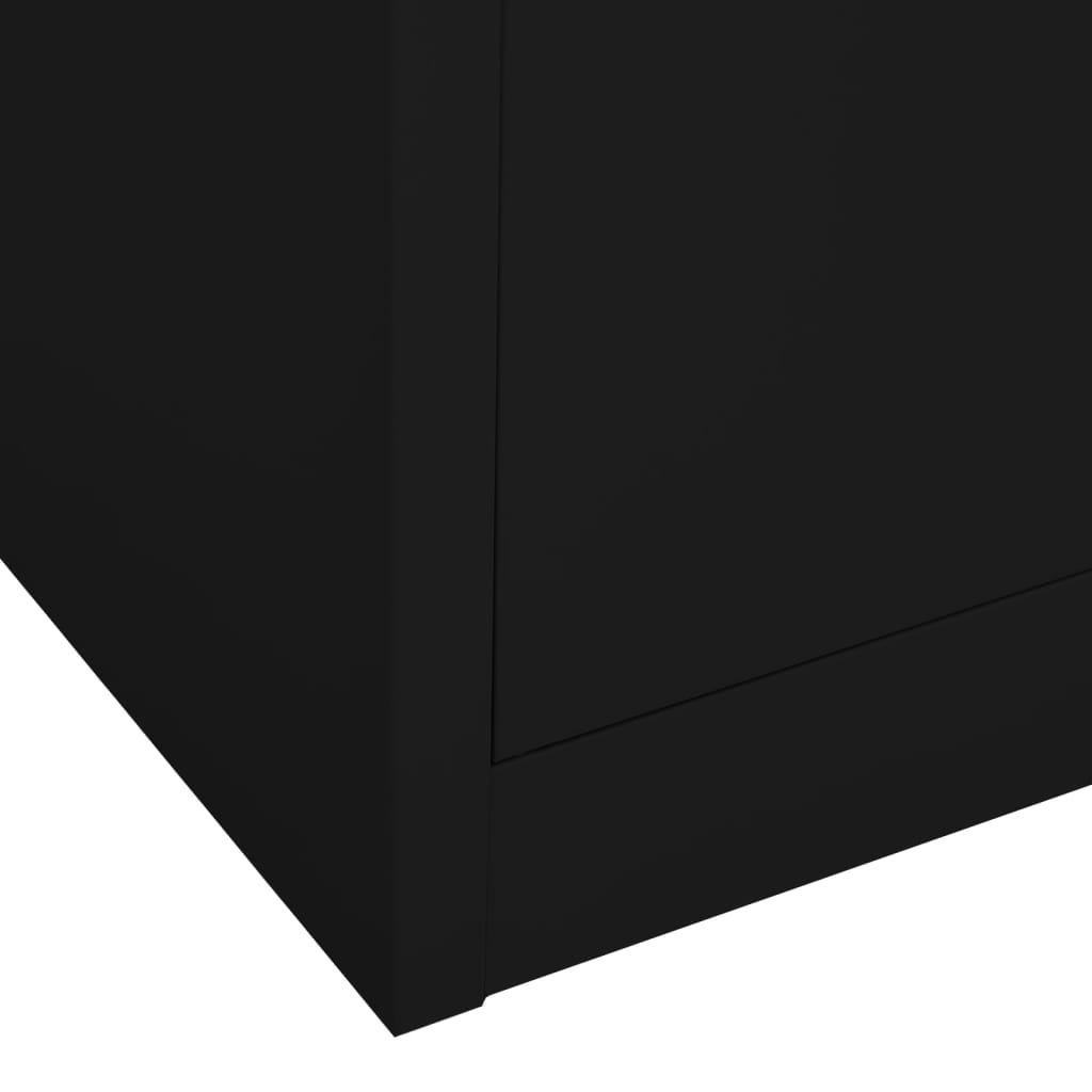 Armadio per Ufficio Nero 90x40x180 cm in Acciaio - homemem39