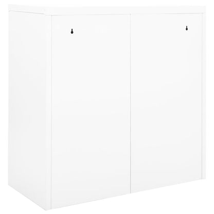 Armadio con Ante Scorrevoli Bianco 90x40x90 cm in Acciaio - homemem39