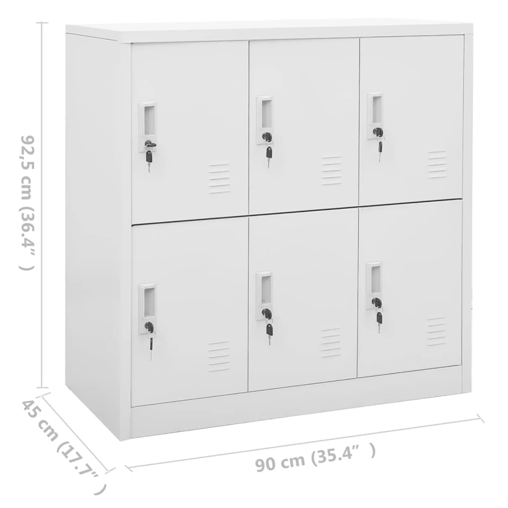 Armadietto con Chiave Grigio Chiaro 90x45x92,5 cm in Acciaio - homemem39