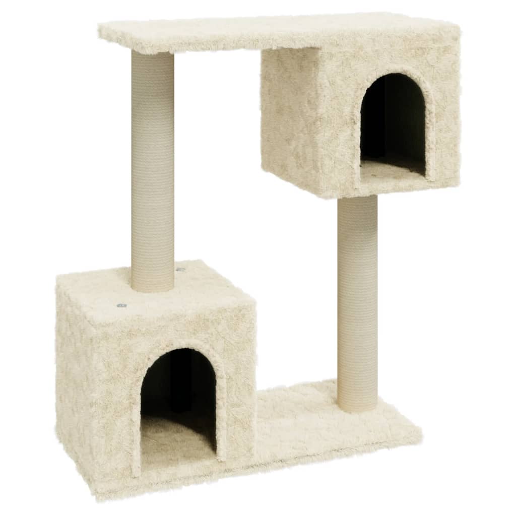 Albero per Gatti con Tiragraffi in Sisal Crema 60 cm - homemem39