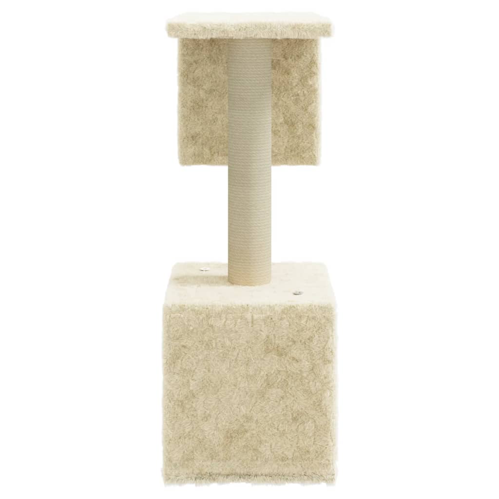 Albero per Gatti con Tiragraffi in Sisal Crema 60 cm - homemem39