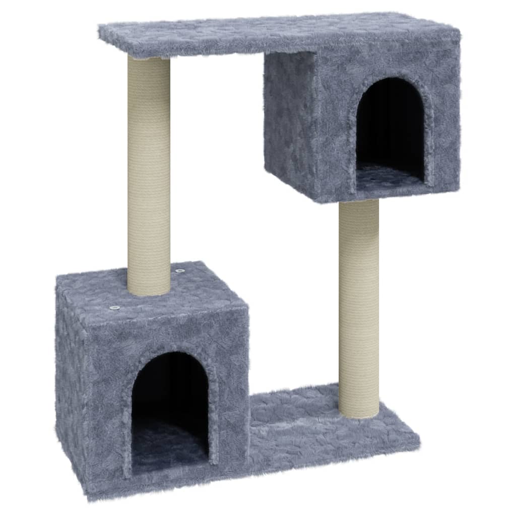 Albero per Gatti con Tiragraffi in Sisal Grigio Chiaro 60 cm - homemem39