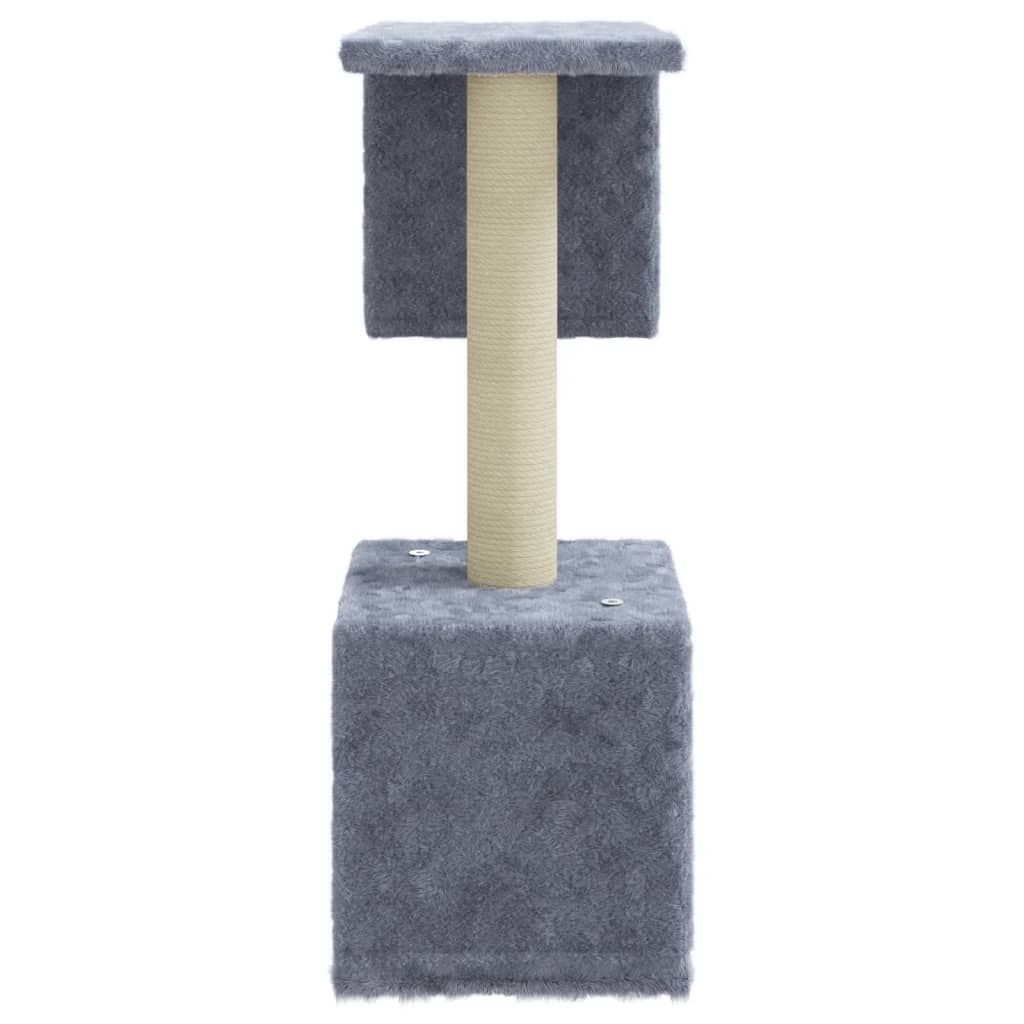 Albero per Gatti con Tiragraffi in Sisal Grigio Chiaro 60 cm - homemem39