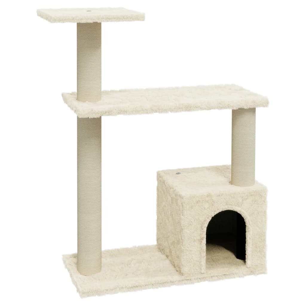 Albero per Gatti con Tiragraffi in Sisal Crema 70 cm - homemem39