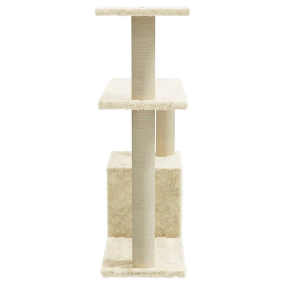 Albero per Gatti con Tiragraffi in Sisal Crema 70 cm - homemem39