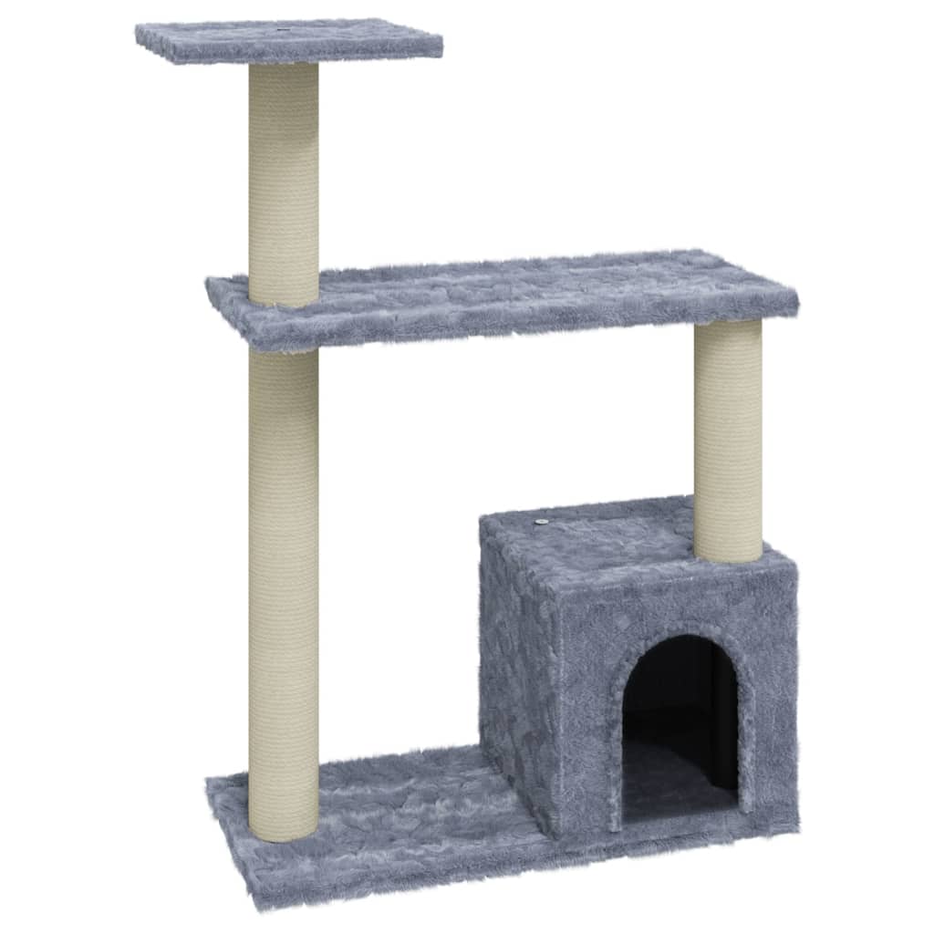 Albero per Gatti con Tiragraffi in Sisal Grigio Chiaro 70 cm - homemem39