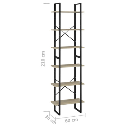 Scaffale Portaoggetti Sonoma 60x30x210 cm in Legno Multistrato - homemem39