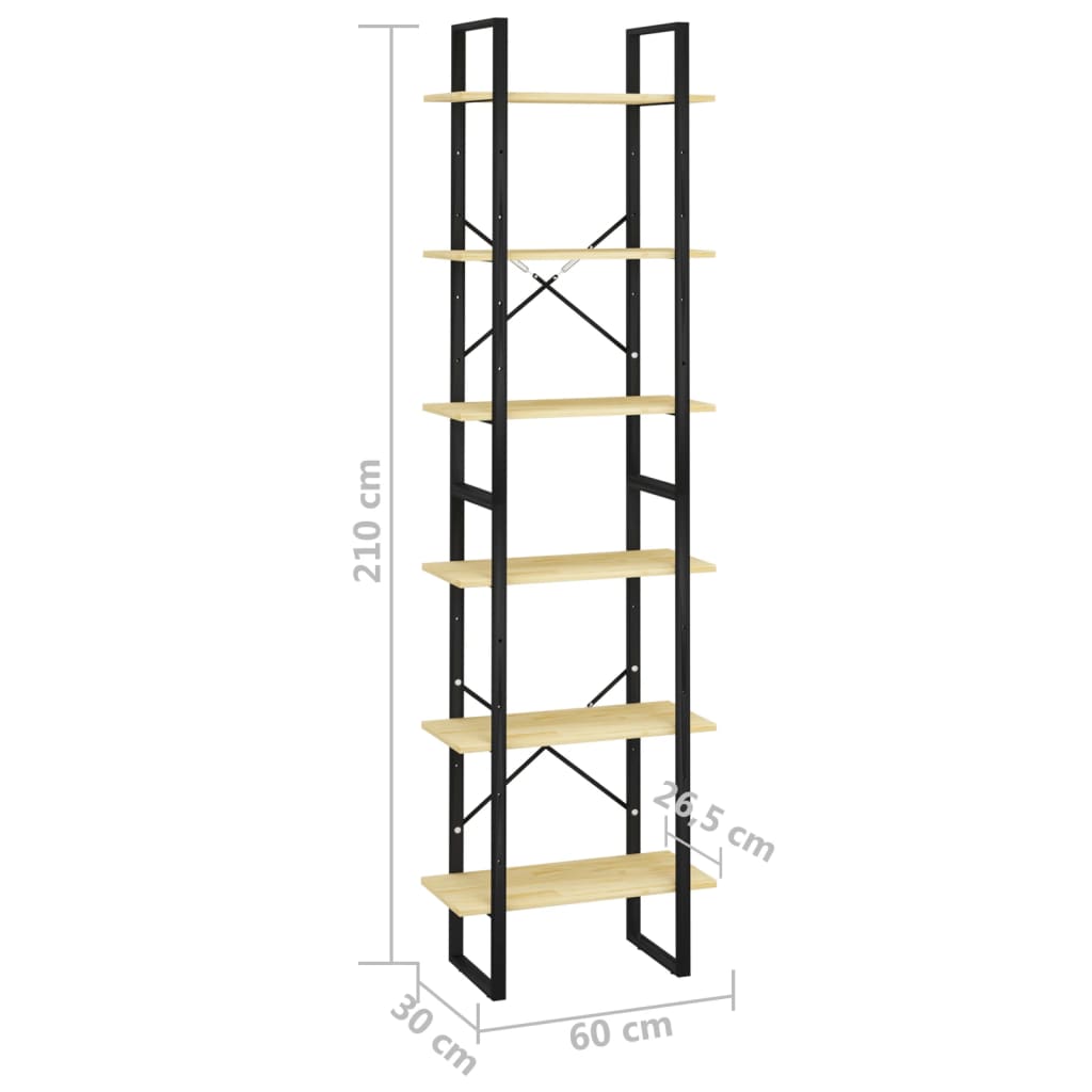 Scaffale Portaoggetti 60x30x210 cm in Legno Massello di Pino - homemem39