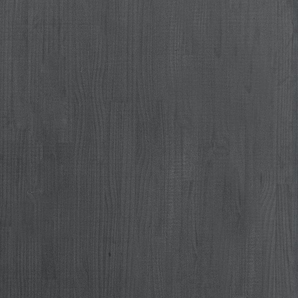 Scaffale Alto Grigio 80x30x210 cm in Legno Massello di Pino - homemem39