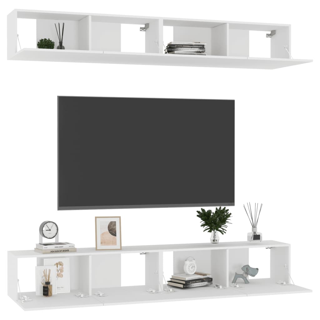 Mobili TV 4 pz Bianchi 100x30x30 cm in Truciolato - homemem39