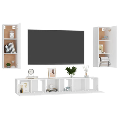 Set Mobili Porta TV 5 pz Bianco in Legno Multistrato - homemem39