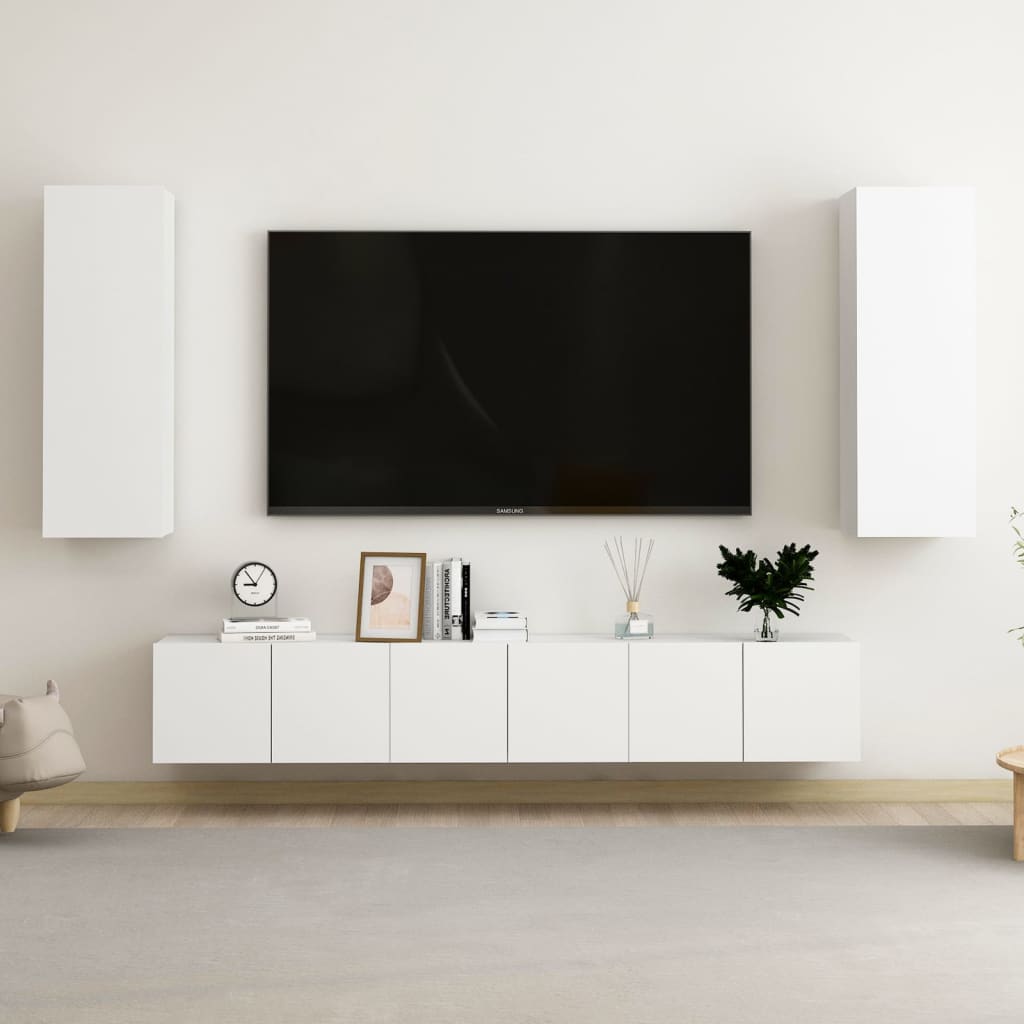 Set Mobili Porta TV 5 pz Bianco in Legno Multistrato - homemem39