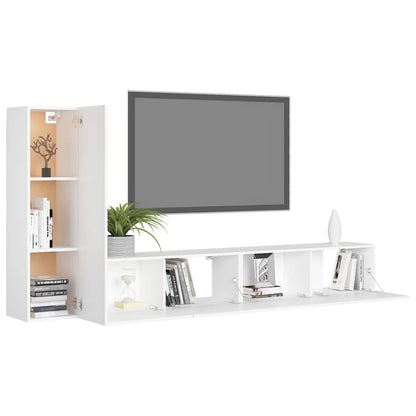 Set Mobile TV 3 pz Bianco in Truciolato - homemem39