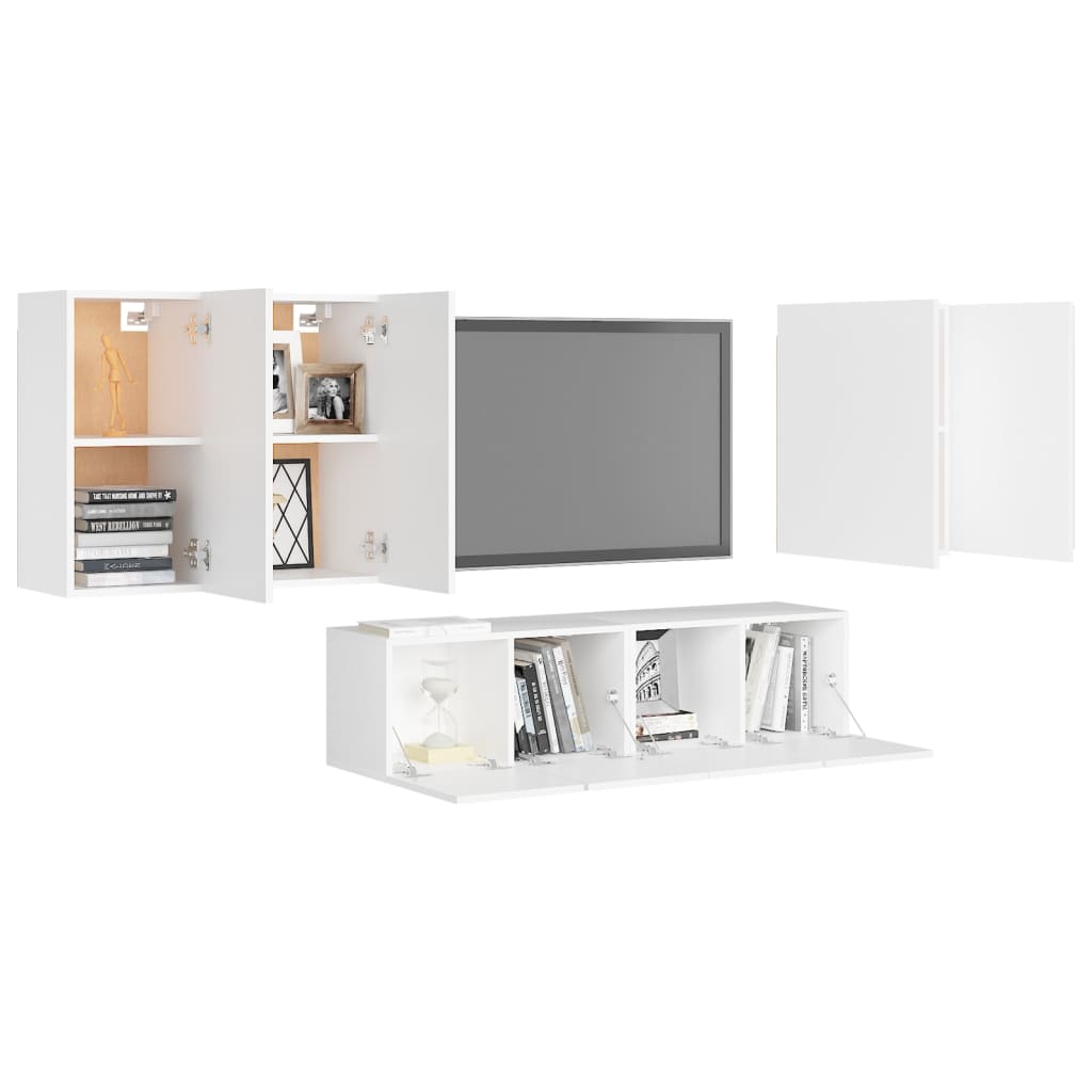 Set Mobile TV 6 pz Bianco in Truciolato - homemem39