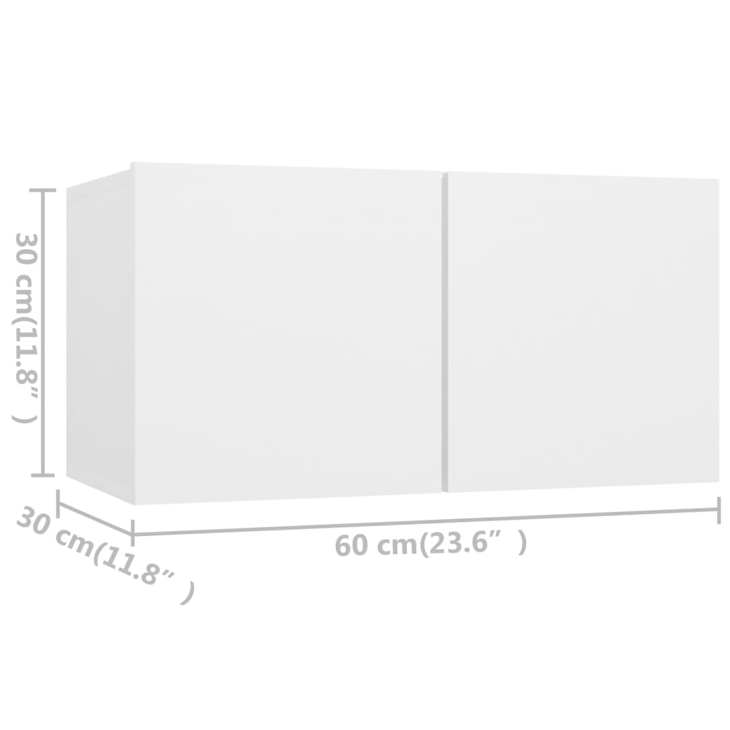 Mobili TV 8 pz Bianchi in Legno Multistrato - homemem39