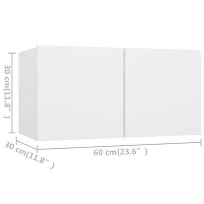 Mobili TV 8 pz Bianchi in Legno Multistrato - homemem39