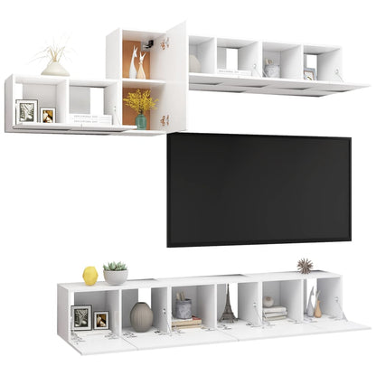 Set Mobile TV 7 pz Bianco in Truciolato - homemem39