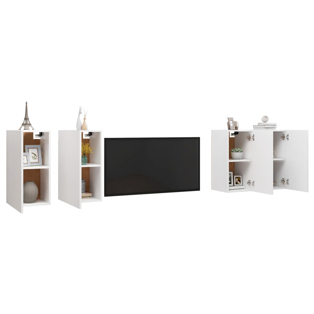 Mobili TV 4 pz Bianchi 30,5x30x60 cm in Truciolato - homemem39