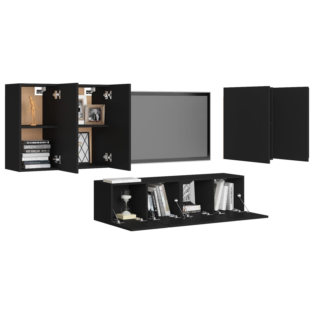 Set Mobile TV 6 pz Nero in Truciolato - homemem39