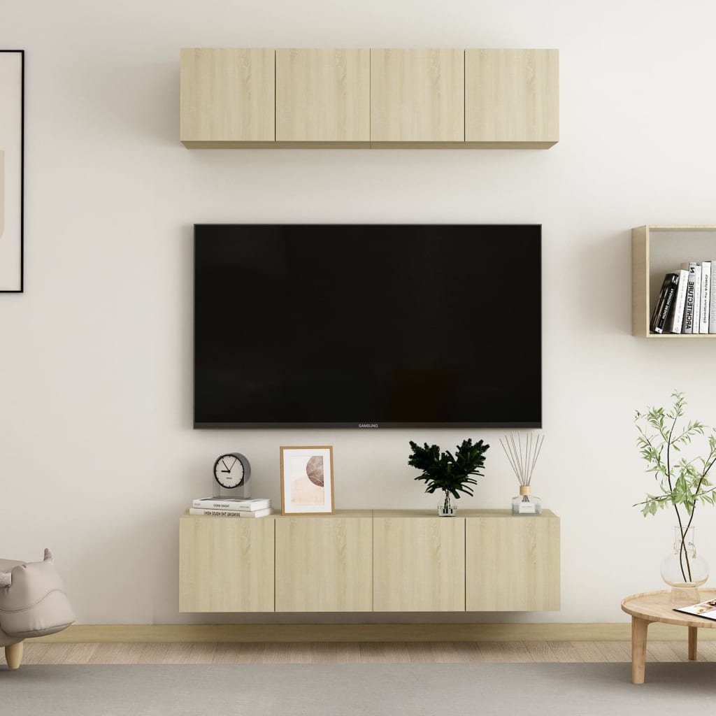 Mobili TV 4 pz Rovere Sonoma 60x30x30 cm in Truciolato - homemem39