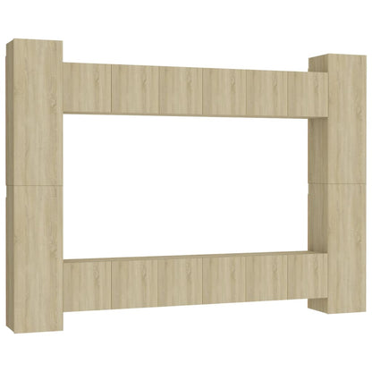 Set Porta TV 10 pz Rovere Sonoma in Truciolato - homemem39