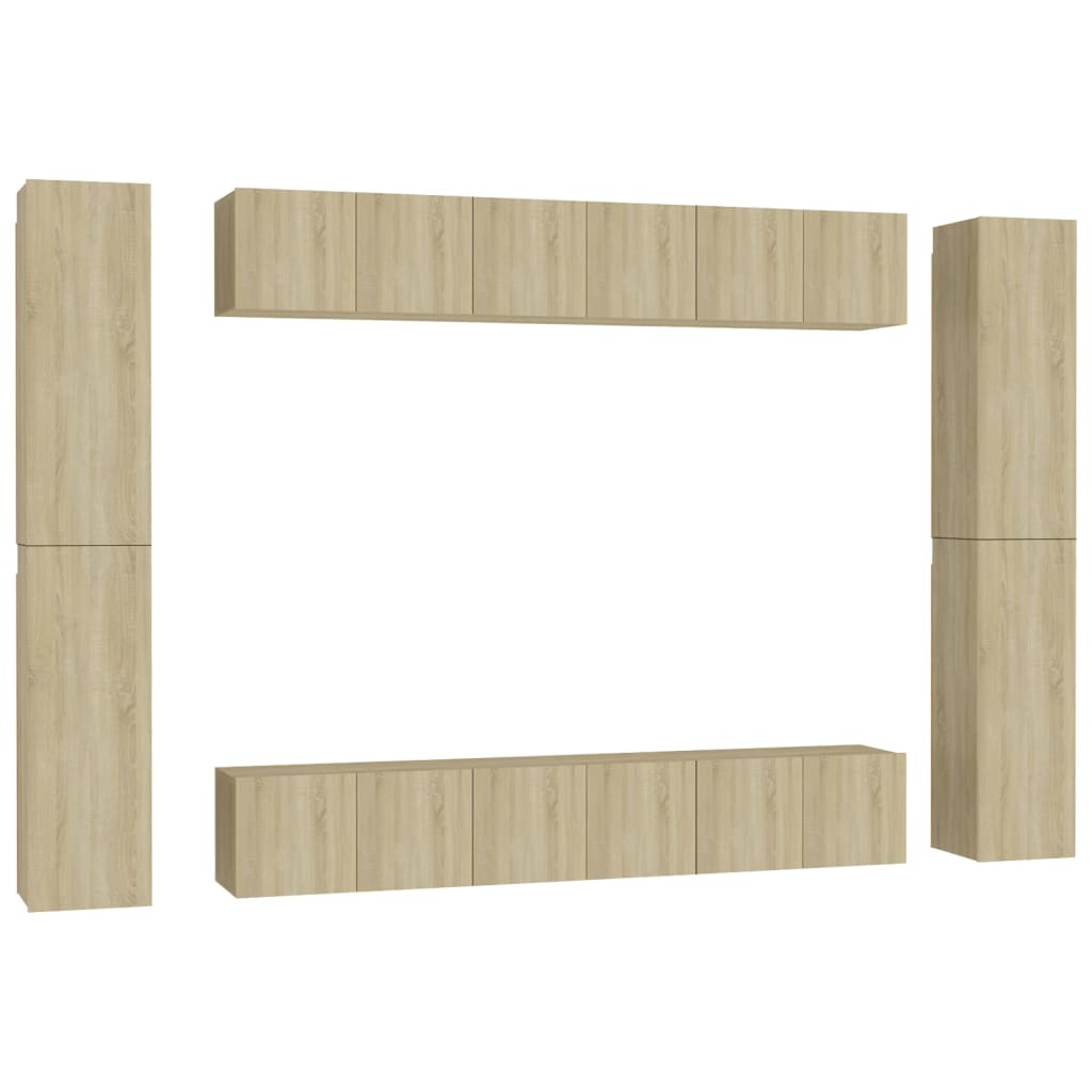 Set Porta TV 10 pz Rovere Sonoma in Truciolato - homemem39