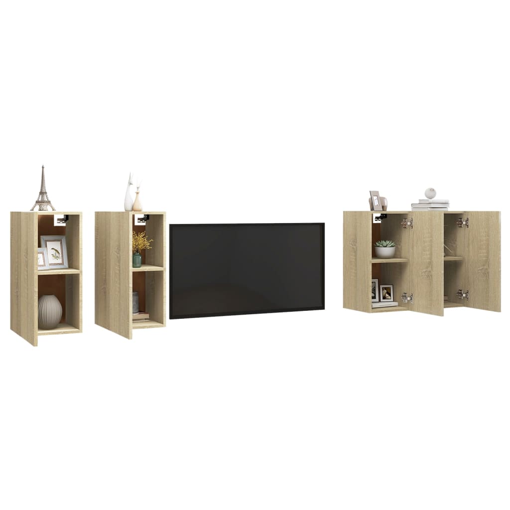 Mobili TV Rovere Sonoma 4 pz 30,5x30x60 cm in Truciolato - homemem39