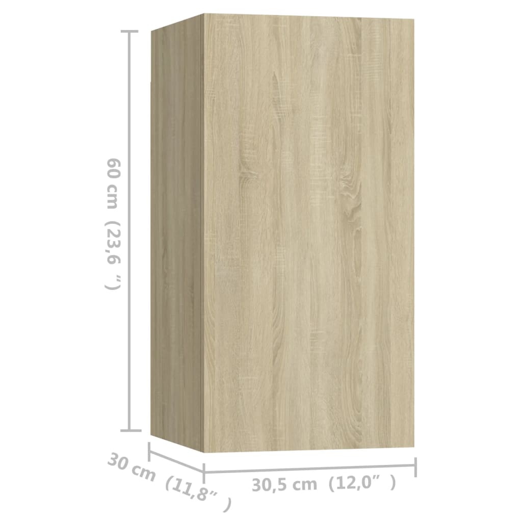 Mobili TV Rovere Sonoma 4 pz 30,5x30x60 cm in Truciolato - homemem39