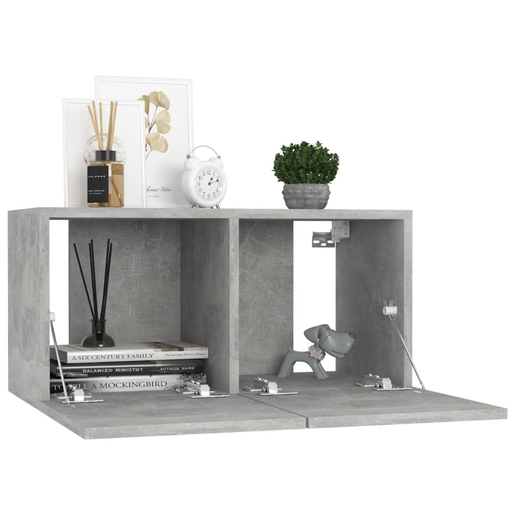 Mobili TV 4 pz Grigio Cemento 60x30x30 cm in Truciolato - homemem39