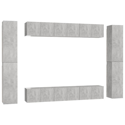 Set Porta TV 10 pz Grigio Cemento in Truciolato - homemem39