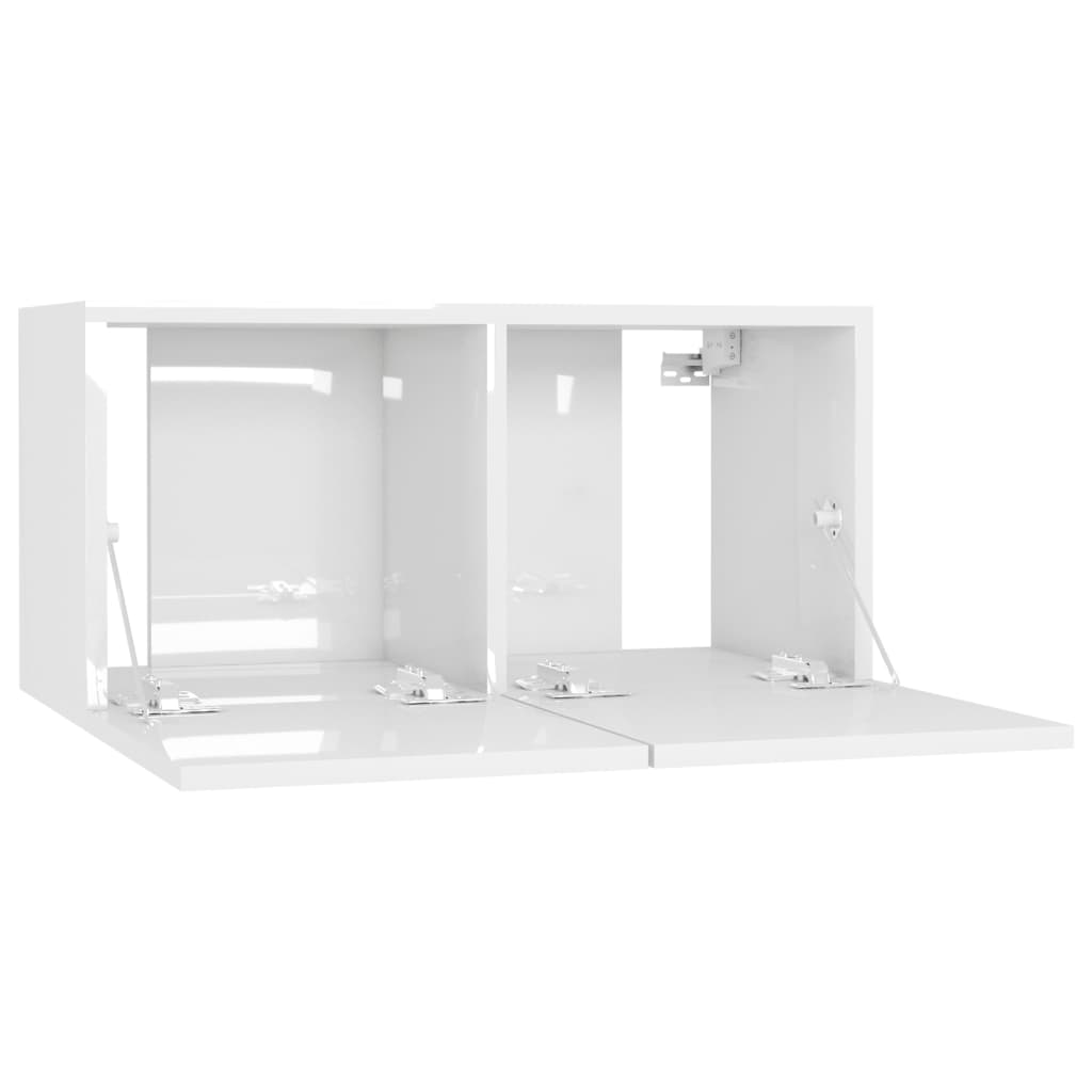 Mobili TV 4 pz Bianco Lucido 60x30x30 cm in Truciolato - homemem39