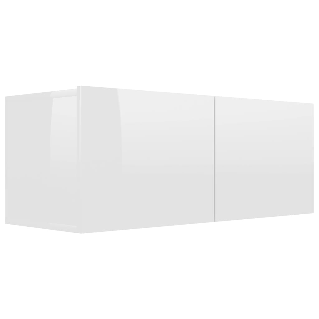 Mobili TV 4 pz Bianco Lucido 80x30x30 cm in Truciolato - homemem39